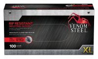 (image for) Venom Steel VEN6144N Disposable Gloves, 100 BX, XL, Nitrile, Powder-Free, Black, 9-1/2 in L, Beaded Cuff