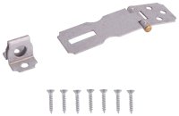 (image for) ProSource LR-130-BC3L-PS Safety Hasp, 2-1/2 in L, 2-1/2 in W, Steel, Galvanized, 9/32 Dia Shackle, Fixed Staple