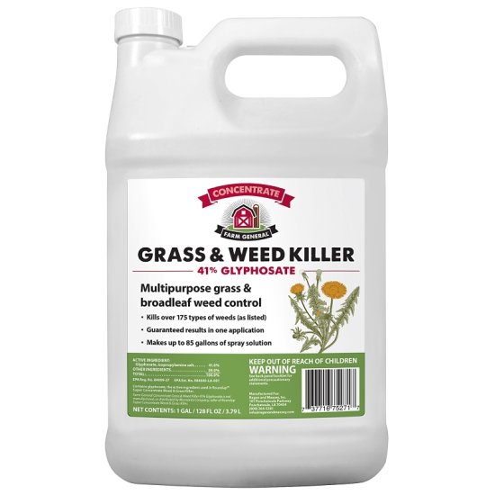 (image for) Farm General 75271 Grass and Weed Killer, Liquid, Clear/Viscous Green/Yellow, 1 gal