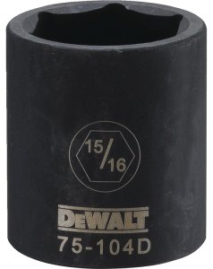 (image for) DEWALT DWMT75104OSP Deep Impact Socket, 15/16 in Socket, 1/2 in Drive, 6-Point, Steel, Black Oxide
