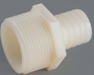 (image for) Anderson Metals 53701-0606 Hose Insert Adapter, 3/8 in, Barb, 3/8 in, MIP, 150 psi Pressure, Nylon