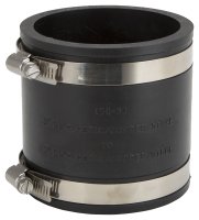(image for) ProSource FC56-33 Coupling, 3 x 3 in, Cast Iron, Plastic and Steel Drain Pipes, PVC, Black