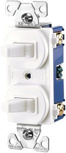 (image for) Eaton Wiring Devices 271W-BOX Combination Toggle Switch, 15 A, 120/277 V, SPDT, Screw Terminal, White
