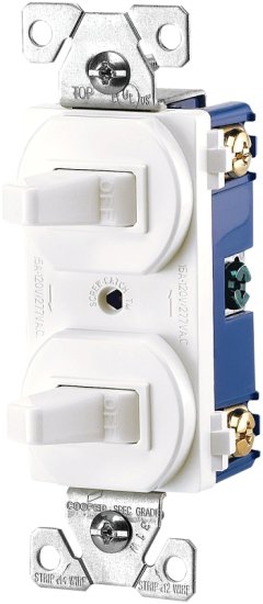 (image for) Eaton Wiring Devices 271W-BOX Combination Toggle Switch, 15 A, 120/277 V, SPDT, Screw Terminal, White