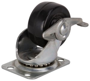 (image for) ProSource JC-H09 Swivel Caster, 2 in Dia Wheel, 7/8 in W Wheel, Rubber Wheel, Black, 125 lb, Steel Housing Material