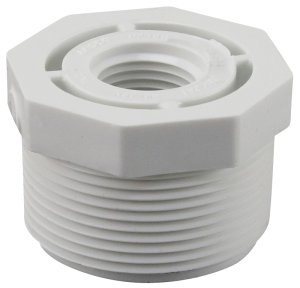 (image for) Genova 300 Series 34355 Reducing Bushing, 1-1/2 x 1/2 in, MIP x FIP, White, SCH 40 Schedule