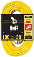 (image for) CCI 2888 Extension Cord, 14 AWG Cable, 100 ft L, 13 A, 125 V, Yellow