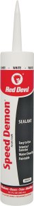 (image for) Red Devil SPEED DEMON 0736 General-Purpose Acrylic Caulk, White, 40 to 90 deg F, 10.1 fl-oz Cartridge