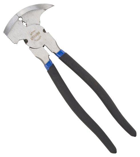 (image for) Vulcan PC990-01 Fencing Plier, 2.3 mm Cutting Capacity, 10 in OAL, 1 in L Jaw, 3-1/8 in W Jaw, Carbon Steel Jaw