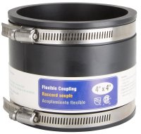 (image for) ProSource FC56-44 Coupling, 4 x 4 in, Cast Iron, Plastic and Steel Drain Pipes, PVC, Black