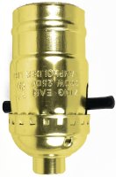 (image for) Jandorf 60407 Lamp Socket, On/Off Push Through, 250 V, 660 W, Brass Housing Material