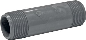 (image for) Genova P-1-4 Pipe Nipple, 1 in, MIP x MIP, PVC, Gray, SCH 80 Schedule, 4 in L