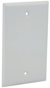 (image for) Hubbell 5173-1 Cover, Blank, Flat, 4-17/32 in L, 2-25/32 in W, 1-Gang, Metal, White, Powder-Coated, 50/CT