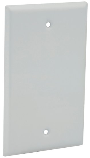 (image for) Hubbell 5173-1 Cover, Blank, Flat, 4-17/32 in L, 2-25/32 in W, 1-Gang, Metal, White, Powder-Coated, 50/CT