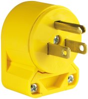 (image for) Eaton Wiring Devices 4867AN-BOX Electrical Plug, Angled, 1/4 to 21/32 in, 2-Pole, 15 A, 125 V, NEMA: NEMA 5-15, Yellow