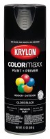 (image for) Krylon K05505007 Enamel Spray Paint, 12 oz Can, 25 sq-ft Coverage Area, Solvent Base, Gloss, Black