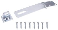 (image for) ProSource LR-127-BC3L-PS Safety Hasp, 6 in L, 6 in W, Steel, Zinc, 3/8 in Dia Shackle, Swivel Staple