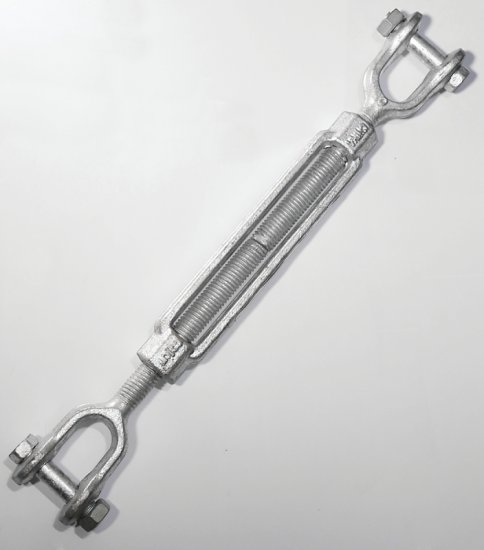 (image for) Baron 19-3/8X6 Turnbuckle, 1200 lb Working Load, 3/8 in Thread, Jaw, Jaw, 6 in L Take-Up, Galvanized Steel
