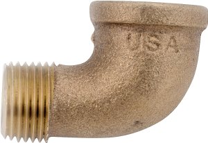 (image for) Anderson Metals 738116-04 Street Pipe Elbow, 1/4 in, FIP x MIP, 90 deg Angle, Brass, Rough, 200 psi Pressure