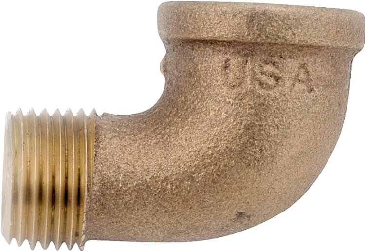 (image for) Anderson Metals 738116-04 Street Pipe Elbow, 1/4 in, FIP x MIP, 90 deg Angle, Brass, Rough, 200 psi Pressure