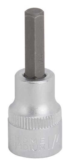 (image for) Vulcan 3506005820 Fractional Hex Bit Socket, 1/4 in Tip, 3/8 in Drive, Chrome, 1-7/8 in OAL
