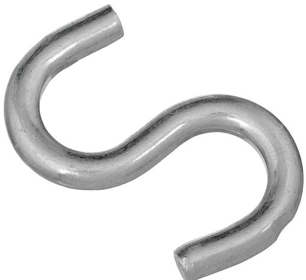 (image for) National Hardware N273-433 S-Hook, 2-1/2 in, 140 lb Working Load, 0.9 in Dia Wire, Steel, Zinc