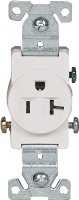 (image for) Eaton Wiring Devices 1877W-BOX Single Receptacle, Flush Mounting, 2-Pole, 125 V, 20 A, Side Wiring, NEMA: NEMA 5-20R
