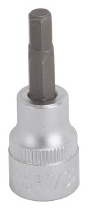 (image for) Vulcan 3506005720 Fractional Hex Bit Socket, 7/32 in Tip, 3/8 in Drive, Chrome, 1-7/8 in OAL