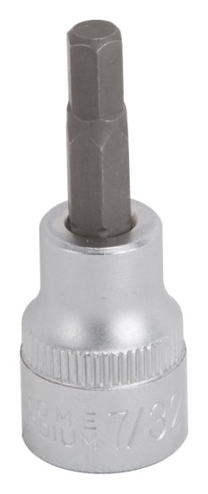 (image for) Vulcan 3506005720 Fractional Hex Bit Socket, 7/32 in Tip, 3/8 in Drive, Chrome, 1-7/8 in OAL