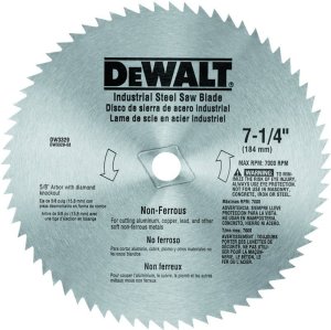 (image for) DEWALT DW3329 Saw Blade, 7-1/4 in Dia, 5/8 in Arbor, 68-Teeth, Steel Cutting Edge