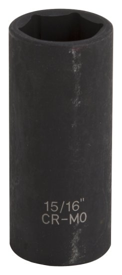 (image for) Vulcan MT6580179 Deep Impact Socket, 15/16 in Socket, 1/2 in Drive, Deep Drive, 6-Point, Chrome Molybdenum Steel