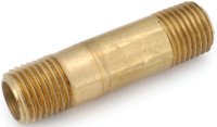 (image for) Anderson Metals 736113-0424 Pipe Nipple, 1/4 in, NPT, Brass, 1-1/2 in L