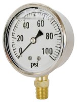 (image for) Valley Industries CS-2141GXB100 Pressure Gauge, Liquid Filled, Stainless Steel