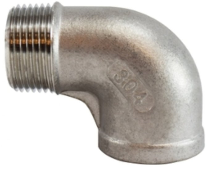 (image for) Anderson Metals 62164B Street Pipe Elbow, 3/4 in, Threaded, 90 deg Angle, 304 Stainless Steel, Galvanized