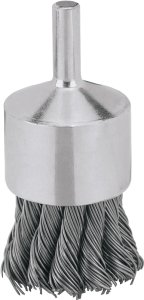 (image for) DEWALT DW4902 End Brush, 1 in Dia, 0.02 in Dia Bristle, Carbon Steel Bristle