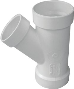 (image for) IPEX 192328L Pipe Wye, 4 x 4 x 2 in, Hub, PVC, White, SCH 40 Schedule