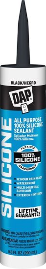 (image for) DAP 08642 Window and Door Sealant, Black, -40 to 400 deg F, 9.8 fl-oz Cartridge