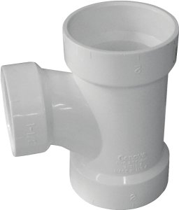 (image for) Canplas 192130L Sanitary Pipe Tee, 3 x 2 in, Hub, White