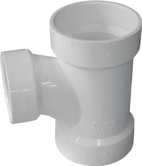 (image for) Canplas 192130L Sanitary Pipe Tee, 3 x 2 in, Hub, White