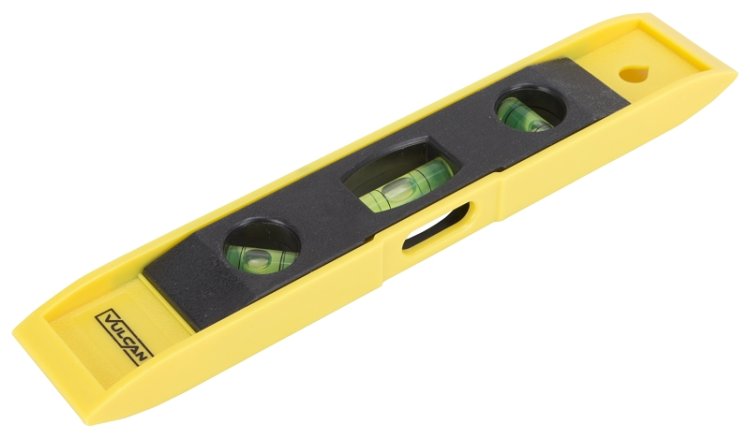 (image for) Vulcan JLO-063 Torpedo Level, 9 in L, 3-Vial, 1-Hang Hole, Magnetic, Plastic