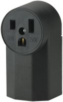 (image for) Eaton Cooper Wiring 1252 Power Receptacle, 2 -Pole, 250 V, 50 A, NEMA: NEMA 6-50R, Black