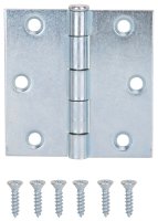 (image for) ProSource LR-040-PS Utility Hinge, Steel, Zinc, Removable Pin, 180 deg Range of Motion, Full Mortise Mounting