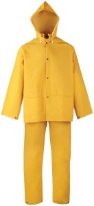 (image for) Diamondback SRS3/111-XL Rain Suit, XL, 30-1/2 in Inseam, Polyester/PVC, Yellow, Comfortable Corduroy Collar