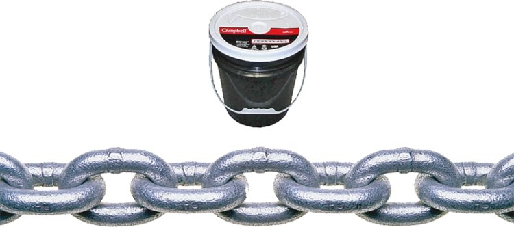 (image for) Campbell 014-0333 Proof Coil Chain, 3/16 in, 250 ft L, 30 Grade, Steel, Galvanized