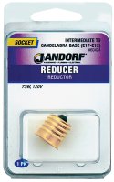 (image for) Jandorf 60424 Socket Reducer, E17 Intermediate to E12 Candelabra Base, 75 W, Brass, Gloss