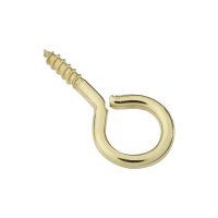 (image for) National Hardware N119-305 Screw Eye, #12, 3/8 in L Thread, 1-3/16 in OAL, Brass