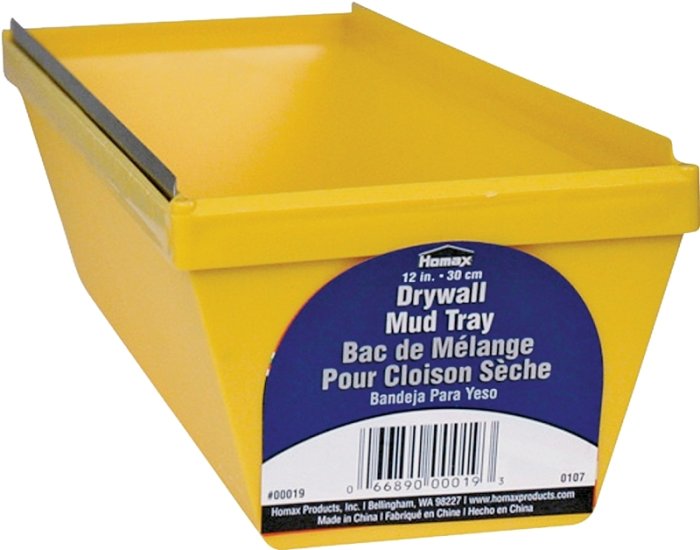 (image for) Homax 00019 Drywall Mud Tray, 12 in L, 4 in W, Polystyrene