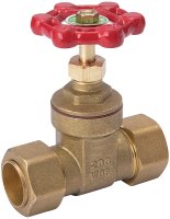 (image for) B & K ProLine Series 100-803NL Gate Valve, 1/2 in Connection, Compression, 200/125 psi Pressure, Bronze/Brass Body