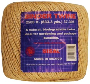 (image for) T.W. Evans Cordage 37-301 Binder Twine, #5 Dia, 2500 ft L, Sisal, Natural Tan