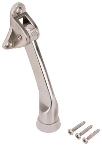 (image for) ProSource CL-230SN-PS Door Holder, 5-3/8 in L, 1-5/8 in W, 2 in H, Attaches to Door Mounting, Rubber/Zinc